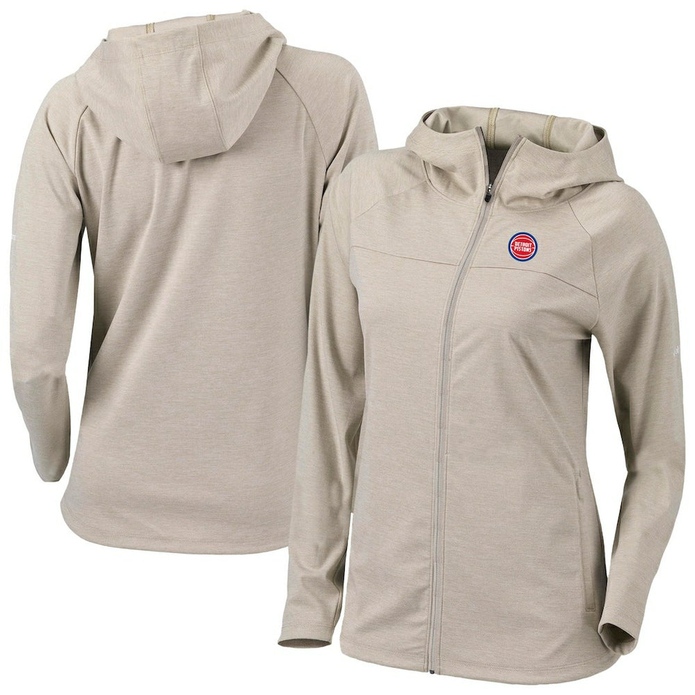 Detroit Pistons Women's Omni-Wick Half Shot Full-Zip Hooded Jacket Tan - NBA