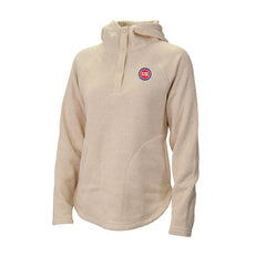 Detroit Pistons Women's Sweater Weather Quarter-Snap Hoodie White - NBA