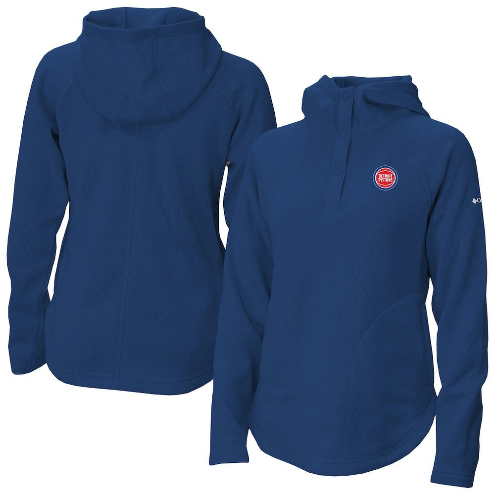 Detroit Pistons Women's Sweater Weather Quarter-Snap Hoodie Blue - NBA