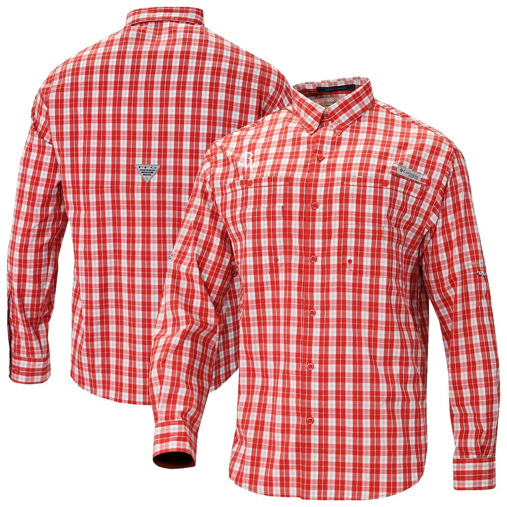 Houston Rockets Super Tamiami Omni-Shade Long Sleeve Button-Down Shirt Red - NBA