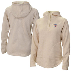 Oklahoma City Thunder Women's Sweater Weather Quarter-Snap Hoodie Cream - NBA