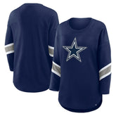 Dallas Cowboys Women's Redzone Bling 3/4-Sleeve T-Shirt Navy | Fanatics