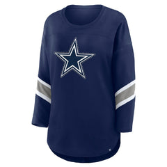 Dallas Cowboys Women's Redzone Bling 3/4-Sleeve T-Shirt Navy | Fanatics