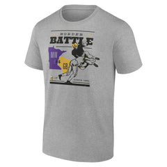 Minnesota Vikings vs. Green Bay Packers Battle Border T-Shirt Heather Gray | NFL
