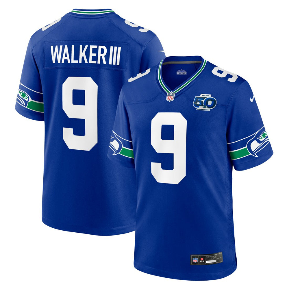 Kenneth Walker III Seattle Seahawks Alternate 50th Season Game Jersey Royal | Nike for Sale