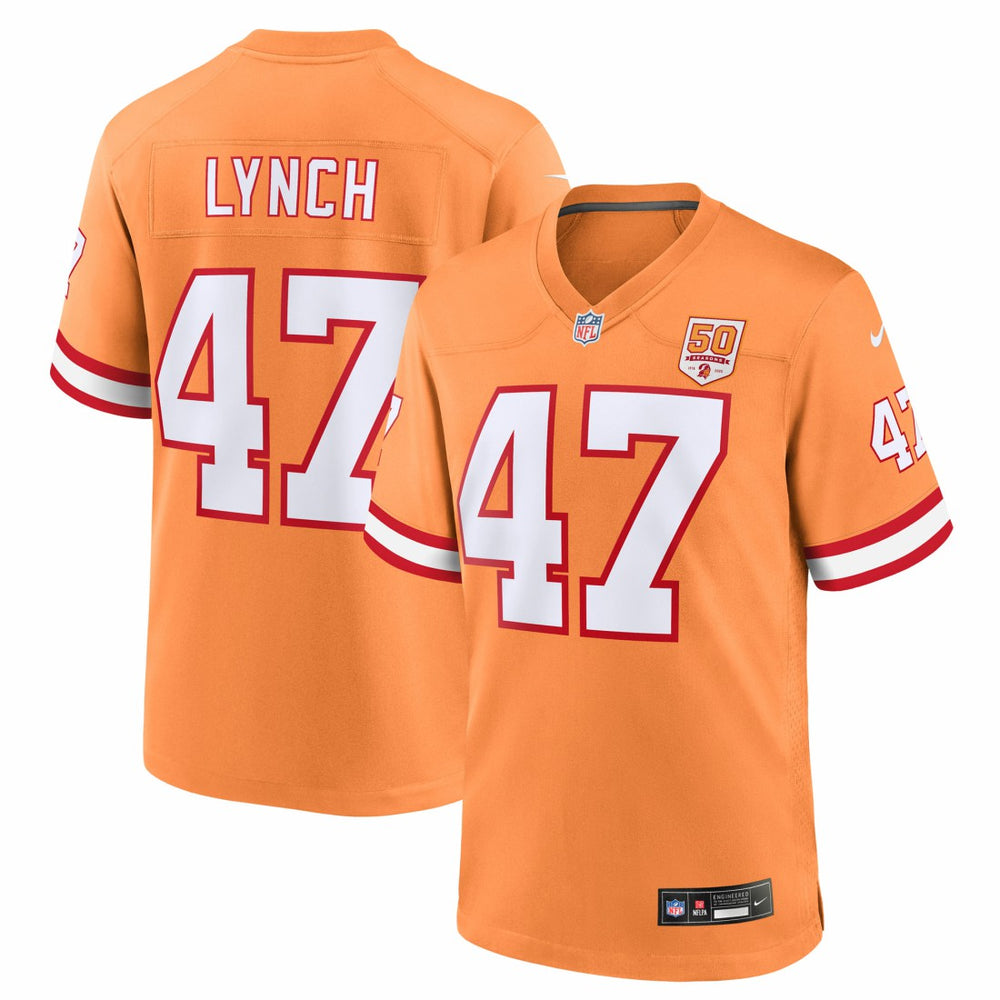 John Lynch Tampa Bay Buccaneers 50th Season Game Jersey Creamsicle | Nike for Sale