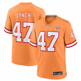John Lynch Tampa Bay Buccaneers 50th Season Game Jersey Creamsicle | Nike for Sale