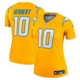 Justin Herbert Los Angeles Chargers Women's Alternate Charger Power Legend Player Performance Top Gold | Nike for Sale