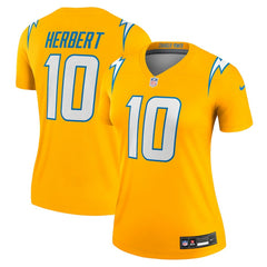 Justin Herbert Los Angeles Chargers Women's Alternate Charger Power Legend Player Performance Top Gold | Nike for Sale
