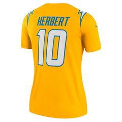 Justin Herbert Los Angeles Chargers Women's Alternate Charger Power Legend Player Performance Top Gold | Nike for Sale