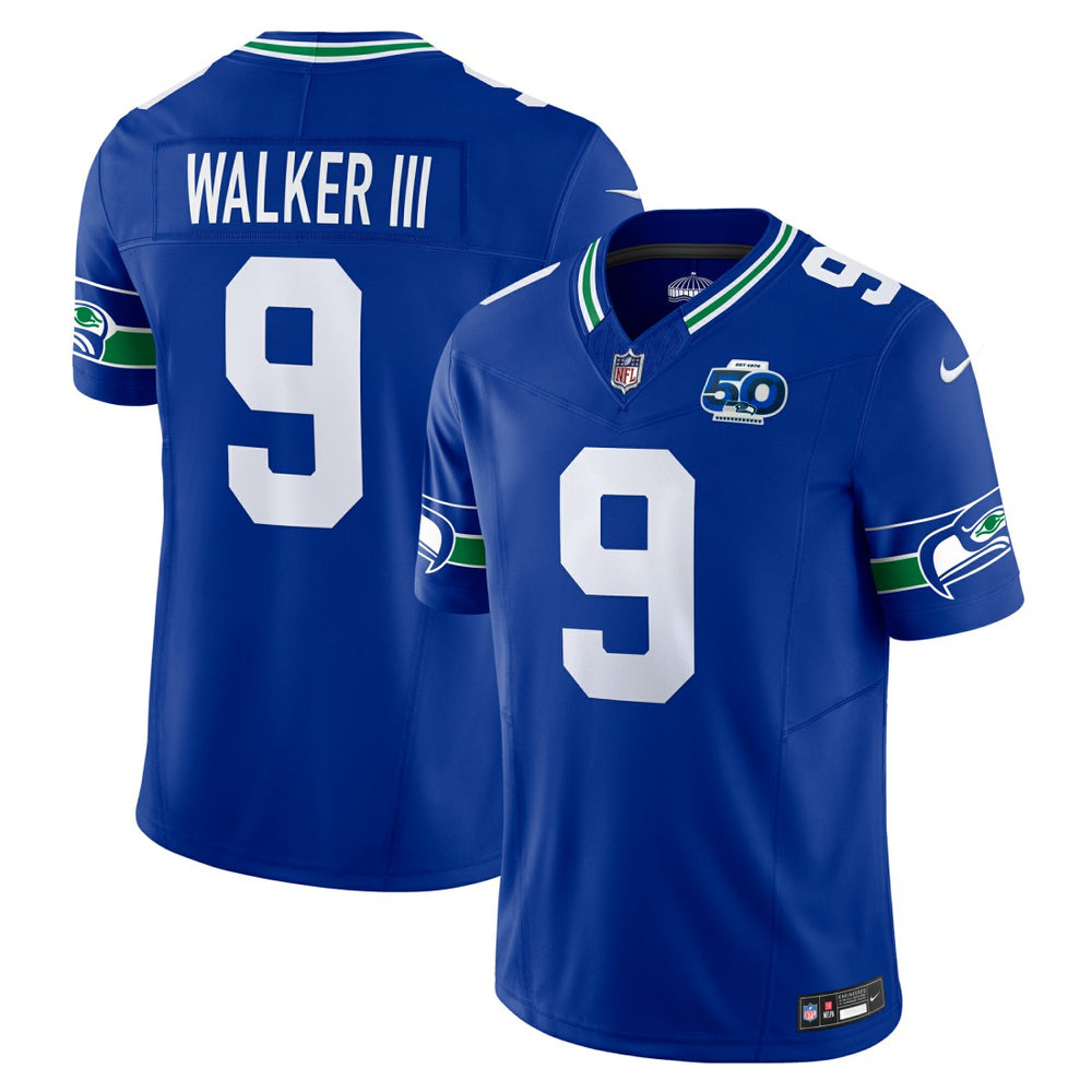 Kenneth Walker III Seattle Seahawks 50th Season Vapor F.U.S.E. Limited Jersey Royal | Nike for Sale