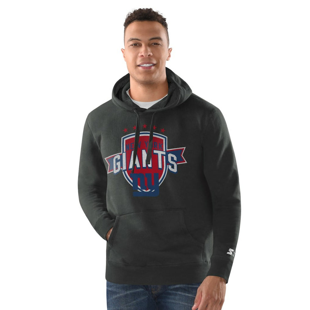 New York Giants Starter Vintage Pullover Hoodie Charcoal | NFL
