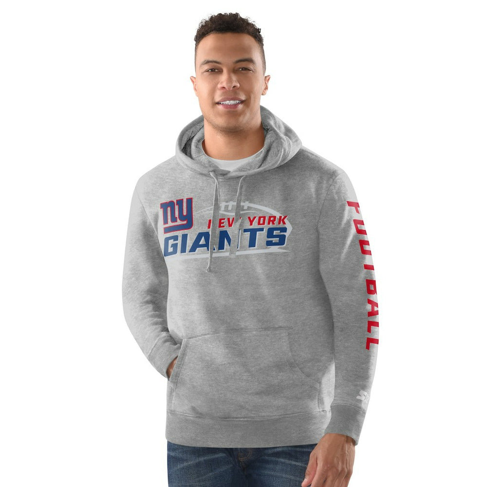 New York Giants Starter Vintage Pullover Hoodie Heather Gray | NFL