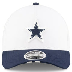Dallas Cowboys New Era Youth 2025 NFL Training Camp A-Frame 9FORTY Adjustable Hat White/Navy | NFL