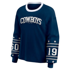 Dallas Cowboys WEAR by Erin Andrews Women's Sport Long-Sleeve T-Shirt Navy | NFL