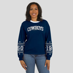 Dallas Cowboys WEAR by Erin Andrews Women's Sport Long-Sleeve T-Shirt Navy | NFL