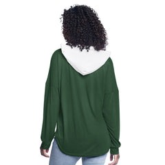 Milwaukee Bucks G-III 4Her by Carl Banks Women's Bench Player Oversized Long Sleeve Hooded Top Hunter Green - NBA