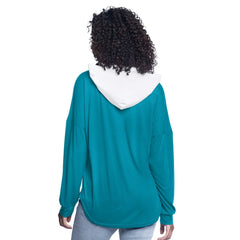 Charlotte Hornets G-III 4Her by Carl Banks Women's Bench Player Oversized Long Sleeve Hooded Top Teal - NBA