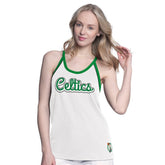 Boston Celtics G-III 4Her by Carl Banks Women's Curveball Racerback Scoop Neck Slub Tank Top White - NBA