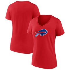 Buffalo Bills Women's Primary Logo V-Neck T-Shirt Red | NFL