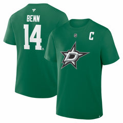 Jamie Benn Dallas Stars Fanatics Captain Authentic Stack Name & Number T-Shirt - Kelly Green - NHL