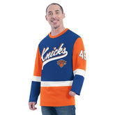 New York Knicks G-III Sports by Carl Banks Adaptive Rugby Long Sleeve Top Blue - NBA