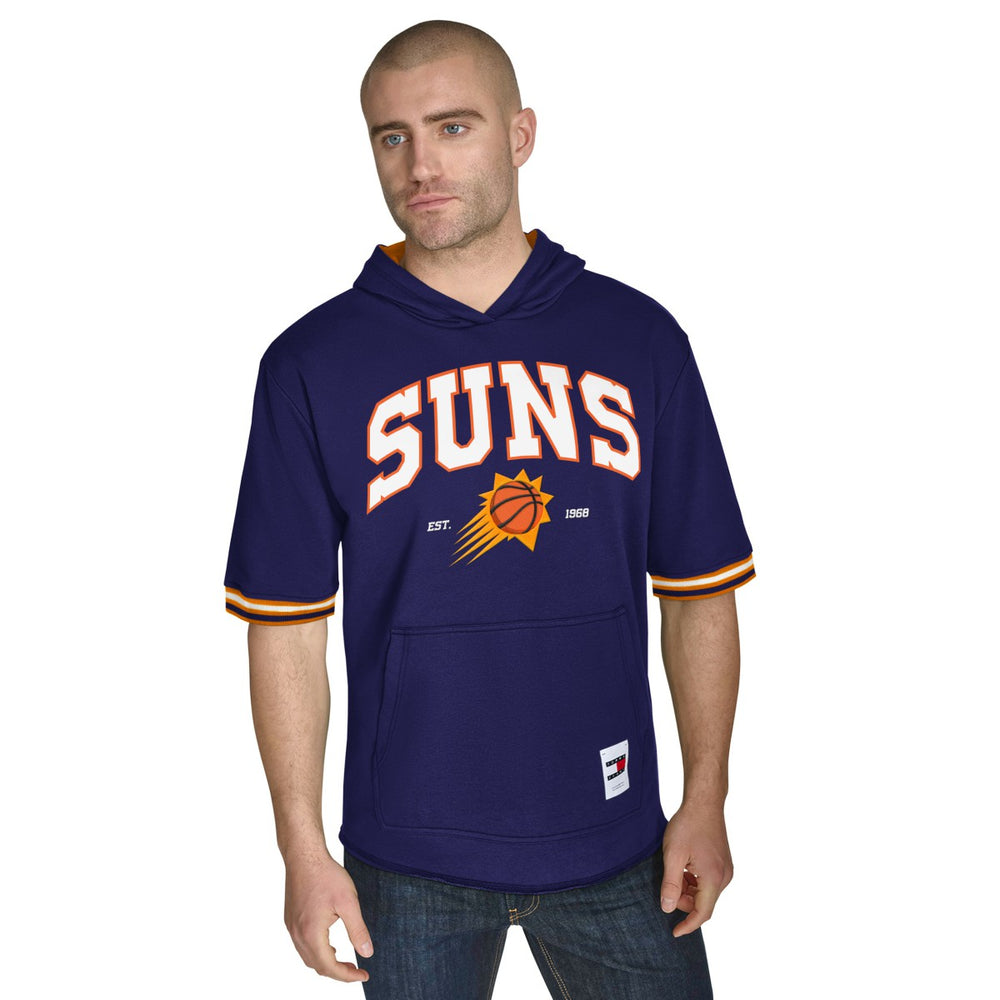Phoenix Suns Tommy Jeans Paul French Terry Short Sleeve Pullover Hoodie Purple - NBA
