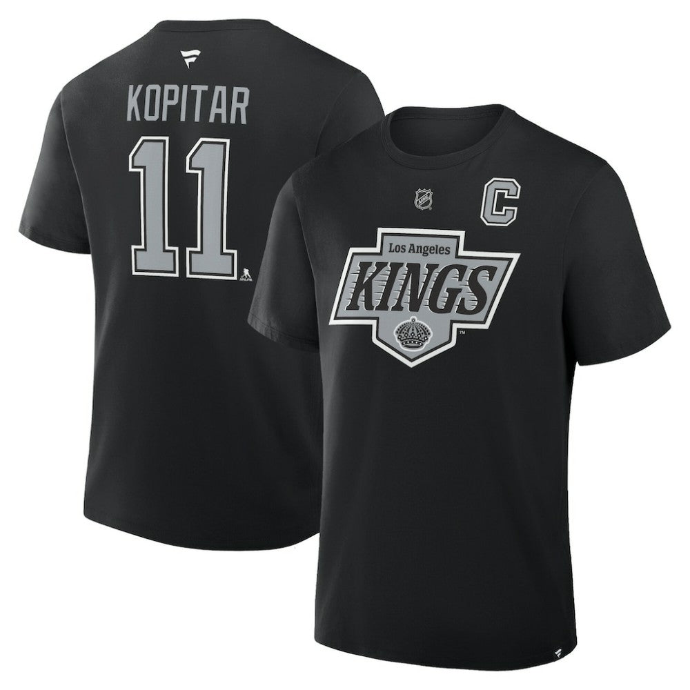 Anze Kopitar Los Angeles Kings Fanatics Authentic Stack Name & Number T-Shirt - Black - NHL