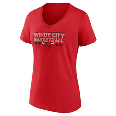 Chicago Bulls Women's Core Hometown Launch V-Neck T-Shirt Red - NBA