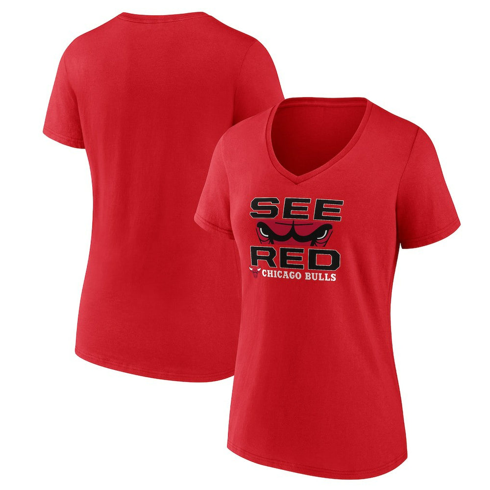 Chicago Bulls Women's Hometown V-Neck T-Shirt Red - NBA