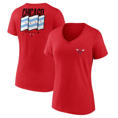 Chicago Bulls Women's Clutch V-Neck T-Shirt Red - NBA
