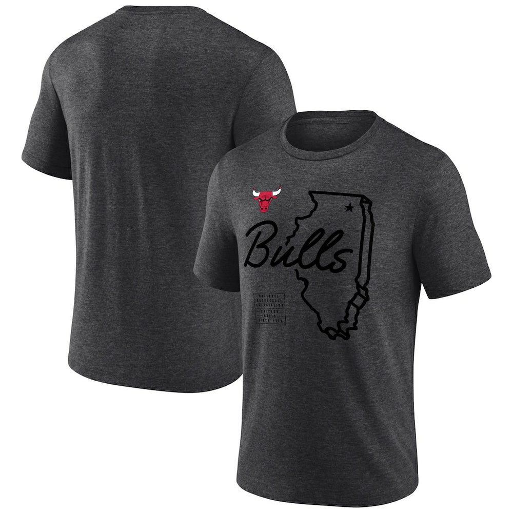 Chicago Bulls Announcer Tri-Blend T-Shirt Charcoal - NBA