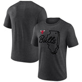 Chicago Bulls Announcer Tri-Blend T-Shirt Charcoal - NBA