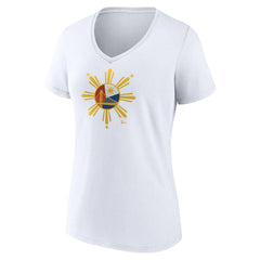 Golden State Warriors Women's Heritage V-Neck T-Shirt White - NBA