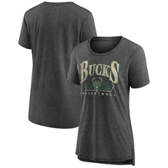 Milwaukee Bucks Women's Selection Tri-Blend T-Shirt Gray - NBA