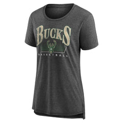 Milwaukee Bucks Women's Selection Tri-Blend T-Shirt Gray - NBA