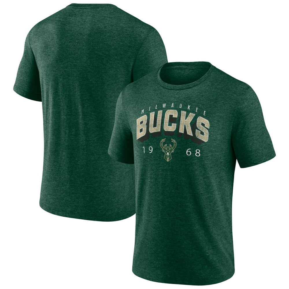 Milwaukee Bucks Backboard Tri-Blend T-Shirt Hunter Green - NBA