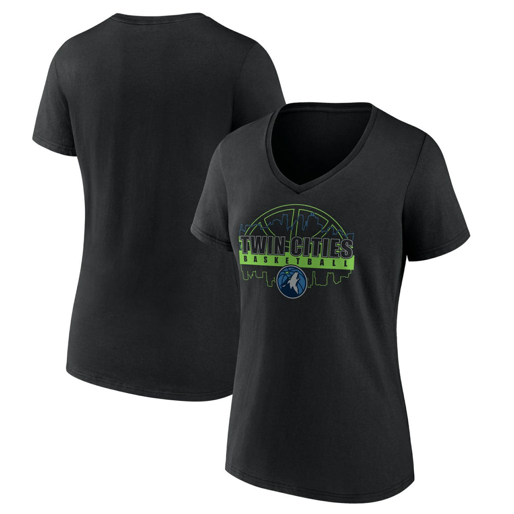 Minnesota Timberwolves Women's Core Hometown Launch V-Neck T-Shirt Black - NBA