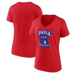 Philadelphia 76ers Women's Hometown V-Neck T-Shirt Red - NBA