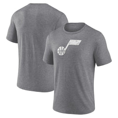 Utah Jazz Distressed Tri-Blend T-Shirt Heather Gray - NBA