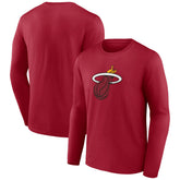 Miami Heat Primary Logo Long Sleeve T-Shirt Red - NBA