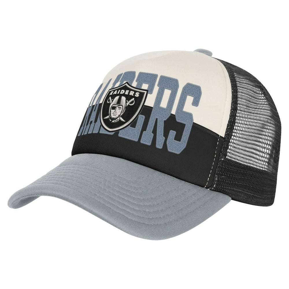 Las Vegas Raiders Youth Modern Fan Trucker Adjustable Hat White/Silver | NFL
