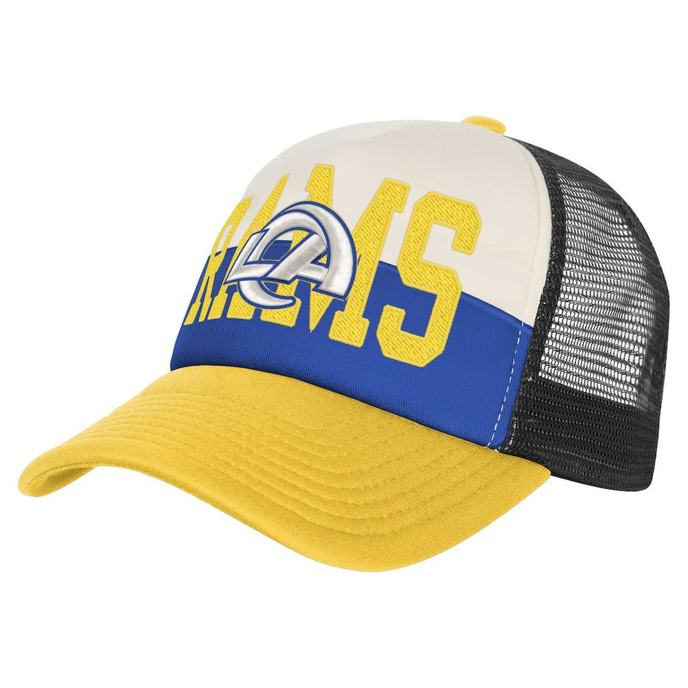 Los Angeles Rams Youth Modern Fan Trucker Adjustable Hat White/Gold | NFL