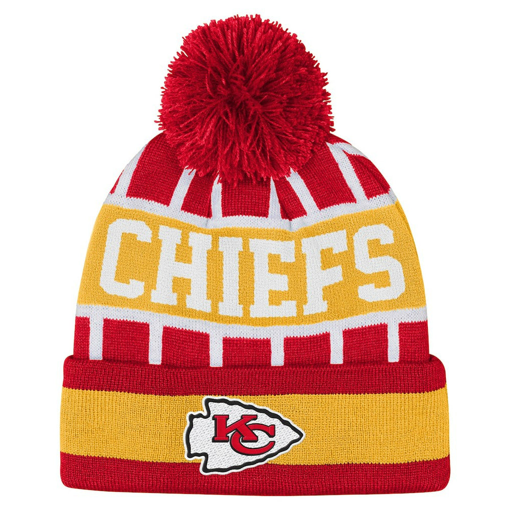 Kansas City Chiefs Outerstuff Youth Go Fast Cuffed Knit Hat with Pom Red | NFL