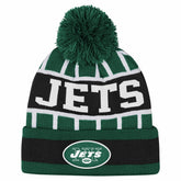 New York Jets Outerstuff Youth Go Fast Cuffed Knit Hat with Pom Green | NFL