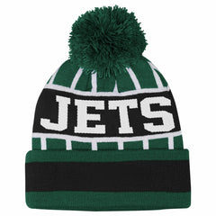 New York Jets Outerstuff Youth Go Fast Cuffed Knit Hat with Pom Green | NFL