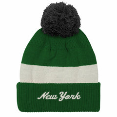 New York Jets Outerstuff Youth Modern Fan Cuffed Knit Hat with Pom Green | NFL
