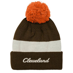 Cleveland Browns Outerstuff Youth Modern Fan Cuffed Knit Hat with Pom Brown | NFL