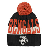 Cincinnati Bengals Outerstuff Youth Modern Fan Cuffed Knit Hat with Pom Black | NFL