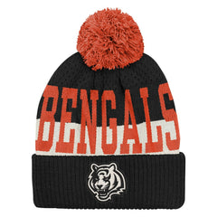 Cincinnati Bengals Outerstuff Youth Modern Fan Cuffed Knit Hat with Pom Black | NFL